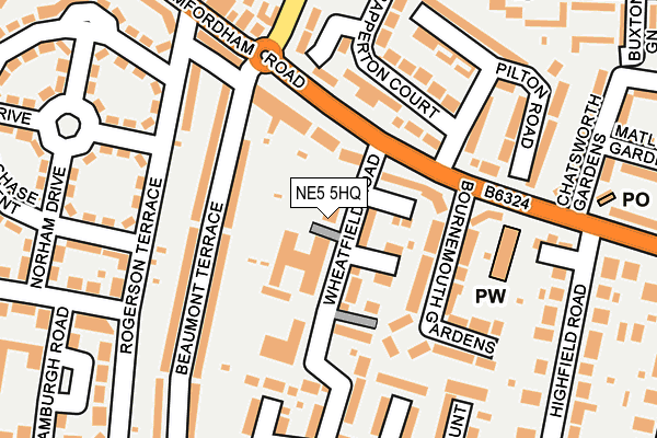 NE5 5HQ map - OS OpenMap – Local (Ordnance Survey)