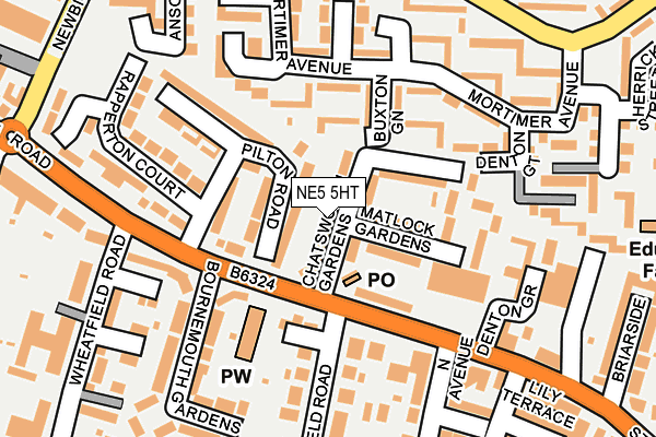 NE5 5HT map - OS OpenMap – Local (Ordnance Survey)