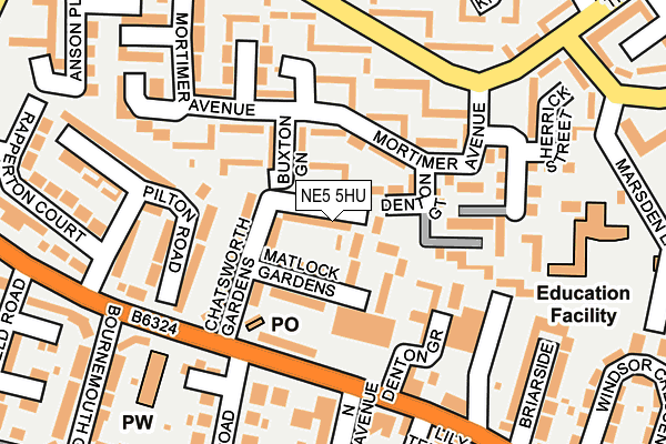 NE5 5HU map - OS OpenMap – Local (Ordnance Survey)