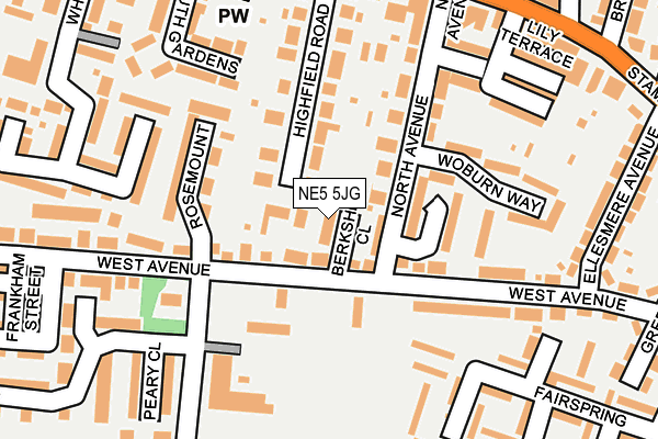 NE5 5JG map - OS OpenMap – Local (Ordnance Survey)