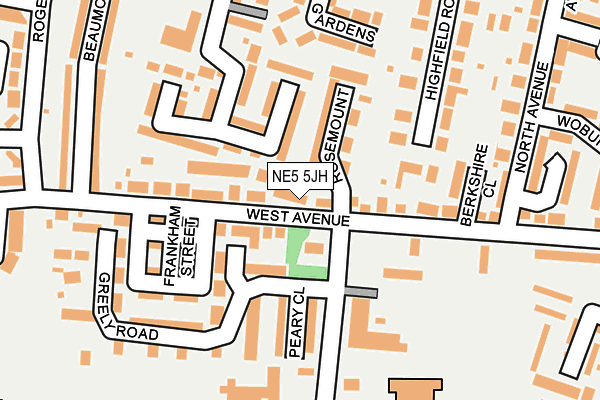 NE5 5JH map - OS OpenMap – Local (Ordnance Survey)