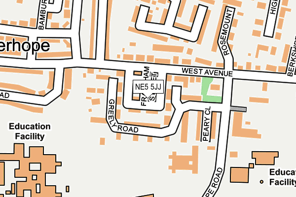 NE5 5JJ map - OS OpenMap – Local (Ordnance Survey)