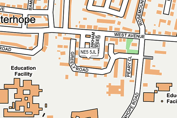 NE5 5JL map - OS OpenMap – Local (Ordnance Survey)