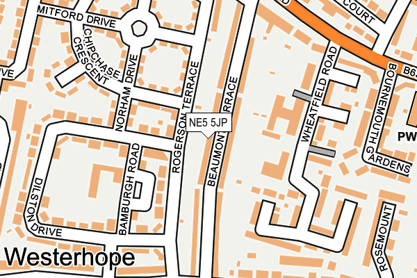 NE5 5JP map - OS OpenMap – Local (Ordnance Survey)