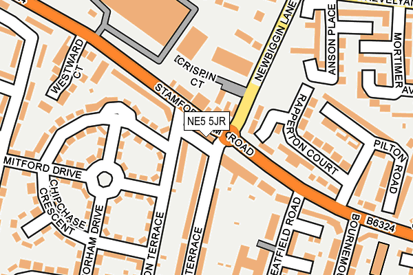 NE5 5JR map - OS OpenMap – Local (Ordnance Survey)