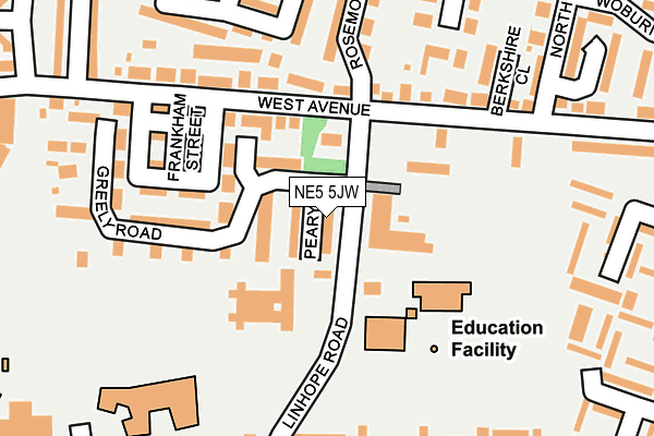 NE5 5JW map - OS OpenMap – Local (Ordnance Survey)