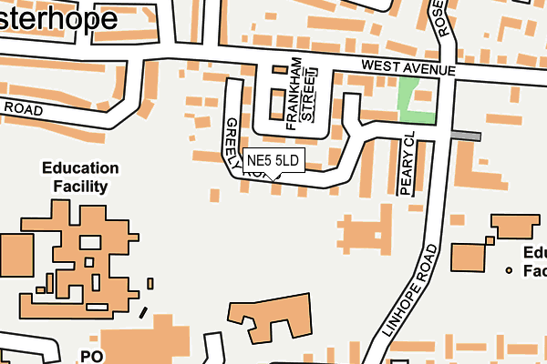 NE5 5LD map - OS OpenMap – Local (Ordnance Survey)