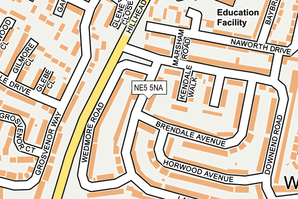 NE5 5NA map - OS OpenMap – Local (Ordnance Survey)