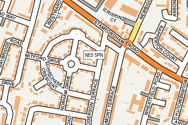 NE5 5PN map - OS OpenMap – Local (Ordnance Survey)