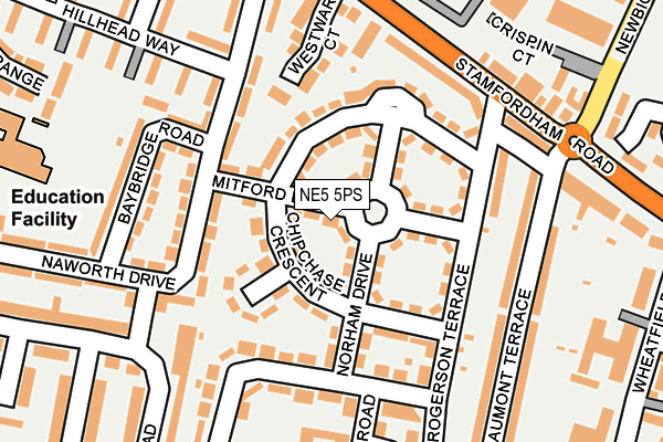 NE5 5PS map - OS OpenMap – Local (Ordnance Survey)