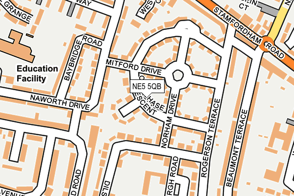 NE5 5QB map - OS OpenMap – Local (Ordnance Survey)