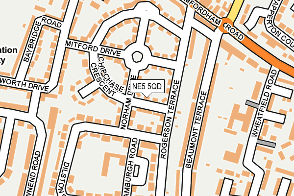 NE5 5QD map - OS OpenMap – Local (Ordnance Survey)