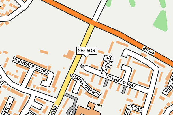 NE5 5QR map - OS OpenMap – Local (Ordnance Survey)