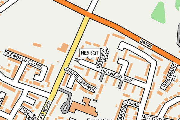 NE5 5QT map - OS OpenMap – Local (Ordnance Survey)