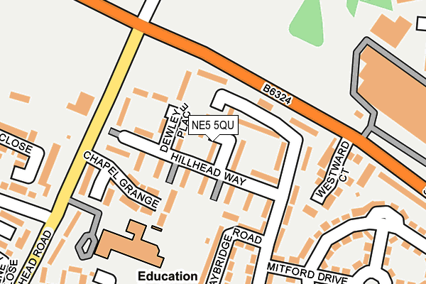 NE5 5QU map - OS OpenMap – Local (Ordnance Survey)
