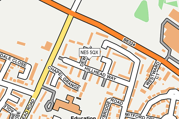 NE5 5QX map - OS OpenMap – Local (Ordnance Survey)