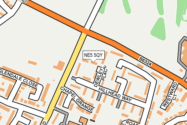 NE5 5QY map - OS OpenMap – Local (Ordnance Survey)