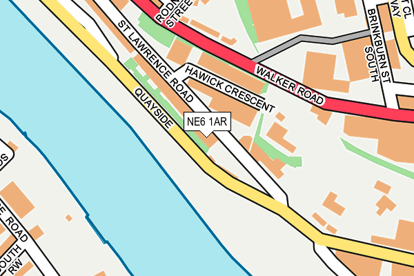 NE6 1AR map - OS OpenMap – Local (Ordnance Survey)