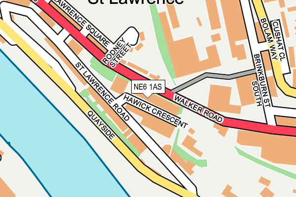 NE6 1AS map - OS OpenMap – Local (Ordnance Survey)