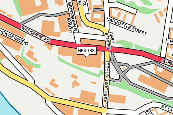 NE6 1BS map - OS OpenMap – Local (Ordnance Survey)