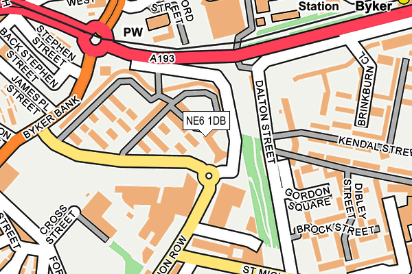 NE6 1DB map - OS OpenMap – Local (Ordnance Survey)