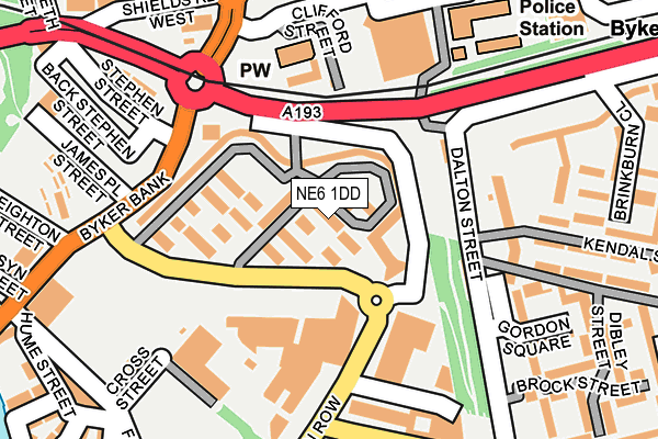 NE6 1DD map - OS OpenMap – Local (Ordnance Survey)