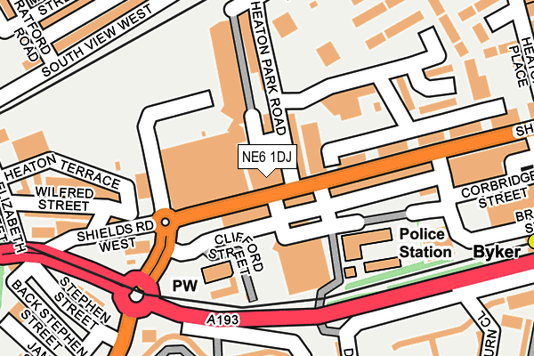 NE6 1DJ map - OS OpenMap – Local (Ordnance Survey)