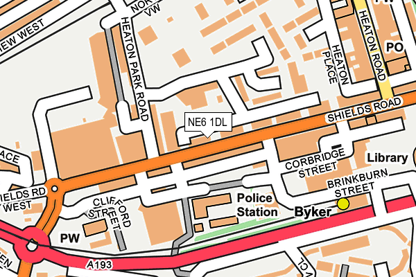 NE6 1DL map - OS OpenMap – Local (Ordnance Survey)