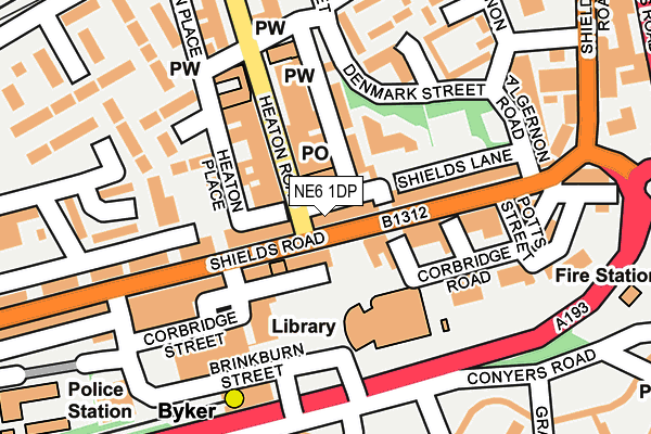 NE6 1DP map - OS OpenMap – Local (Ordnance Survey)