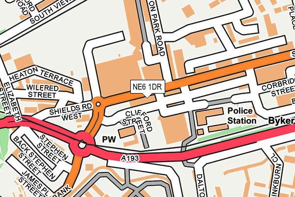 NE6 1DR map - OS OpenMap – Local (Ordnance Survey)