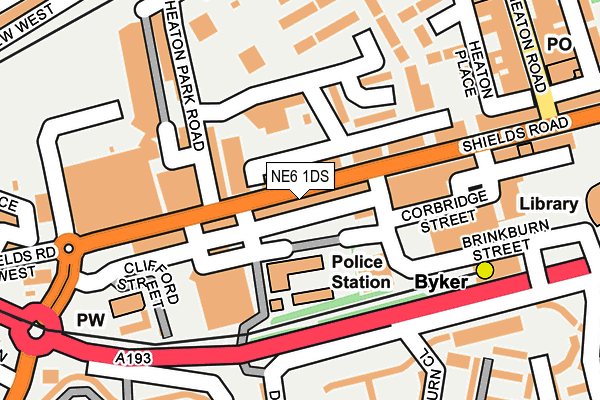 NE6 1DS map - OS OpenMap – Local (Ordnance Survey)