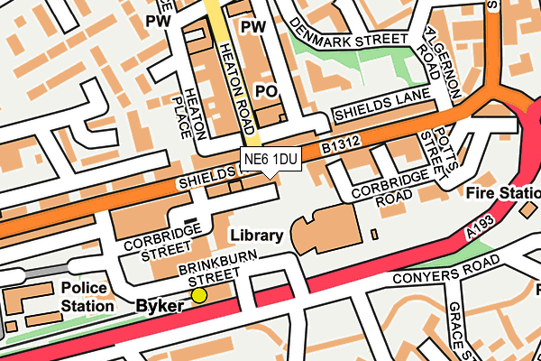 NE6 1DU map - OS OpenMap – Local (Ordnance Survey)