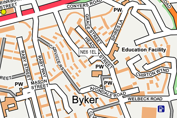 NE6 1EL map - OS OpenMap – Local (Ordnance Survey)