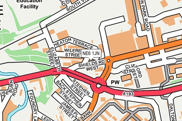 NE6 1JN map - OS OpenMap – Local (Ordnance Survey)