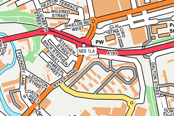 NE6 1LA map - OS OpenMap – Local (Ordnance Survey)