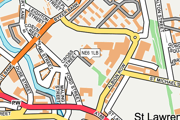 NE6 1LB map - OS OpenMap – Local (Ordnance Survey)