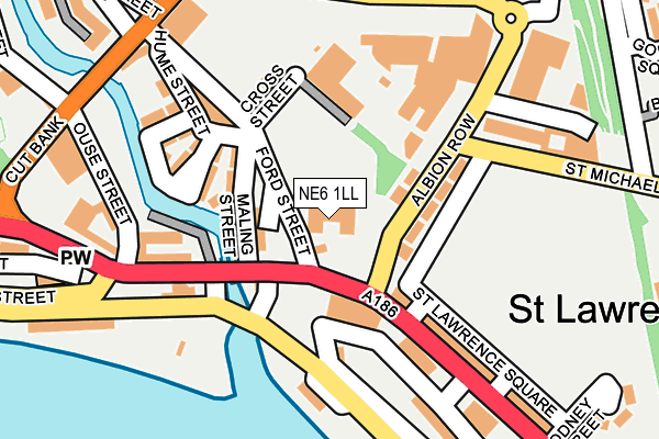 NE6 1LL map - OS OpenMap – Local (Ordnance Survey)