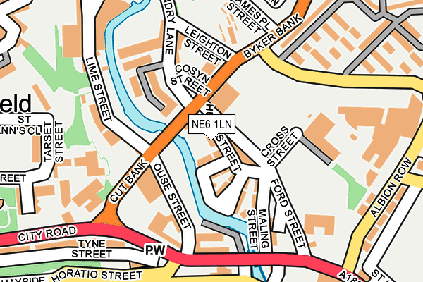 NE6 1LN map - OS OpenMap – Local (Ordnance Survey)