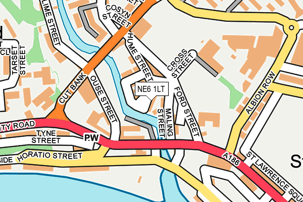 NE6 1LT map - OS OpenMap – Local (Ordnance Survey)
