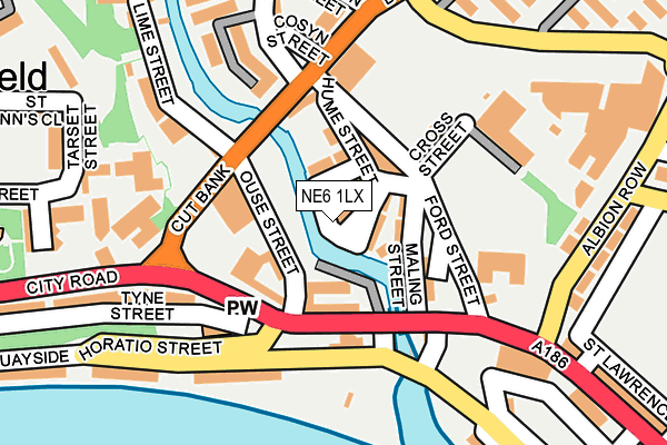 NE6 1LX map - OS OpenMap – Local (Ordnance Survey)