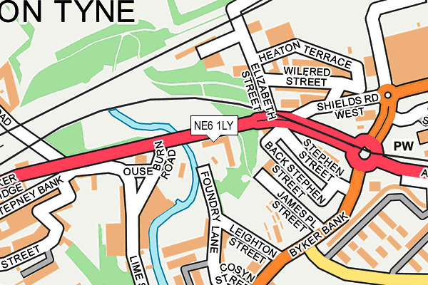 NE6 1LY map - OS OpenMap – Local (Ordnance Survey)