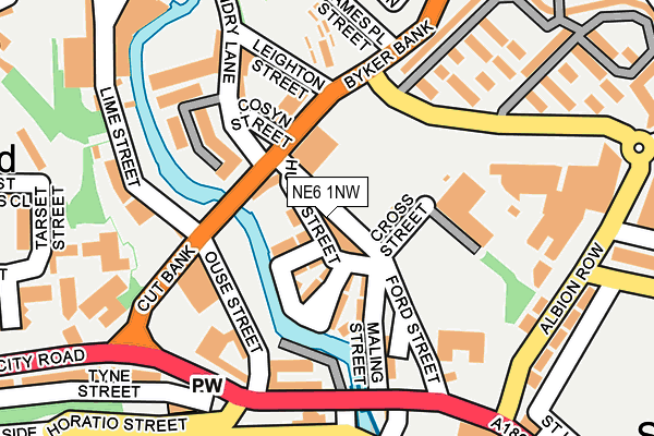 NE6 1NW map - OS OpenMap – Local (Ordnance Survey)