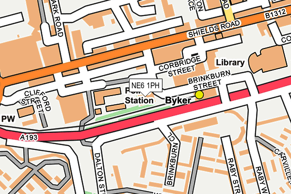 NE6 1PH map - OS OpenMap – Local (Ordnance Survey)