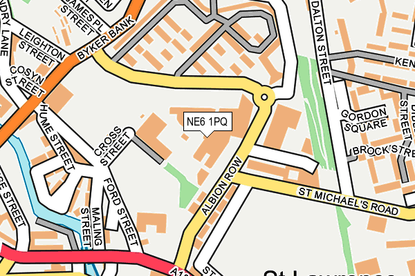 NE6 1PQ map - OS OpenMap – Local (Ordnance Survey)