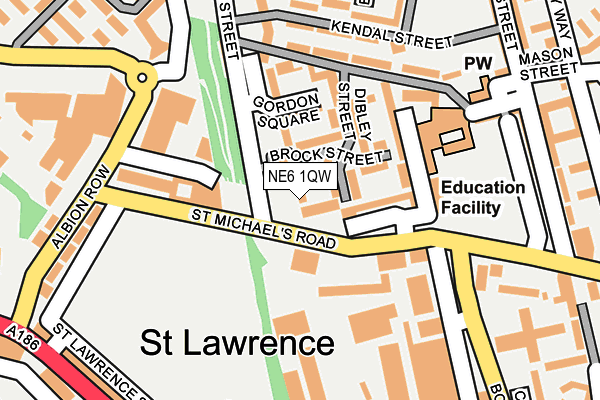 NE6 1QW map - OS OpenMap – Local (Ordnance Survey)