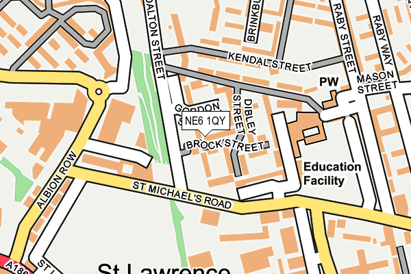 NE6 1QY map - OS OpenMap – Local (Ordnance Survey)