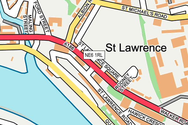 NE6 1RL map - OS OpenMap – Local (Ordnance Survey)
