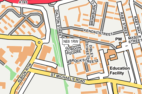 NE6 1RW map - OS OpenMap – Local (Ordnance Survey)
