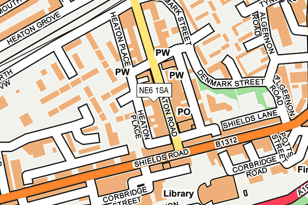 NE6 1SA map - OS OpenMap – Local (Ordnance Survey)
