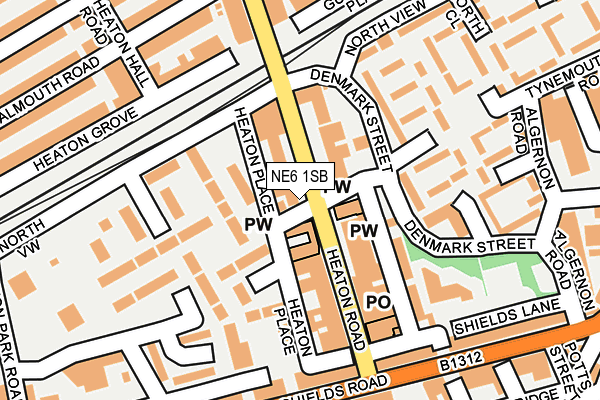 NE6 1SB map - OS OpenMap – Local (Ordnance Survey)